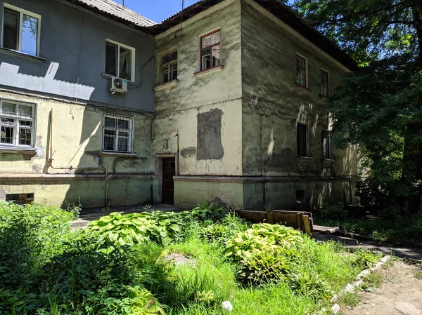 Vieilles Maisons Détruites Architecture Vintage Maisons Ville Éléments Architecturaux — Photo