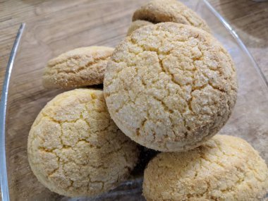 şeker ile güzel protein çerezleri. mısır kurabiyesi.