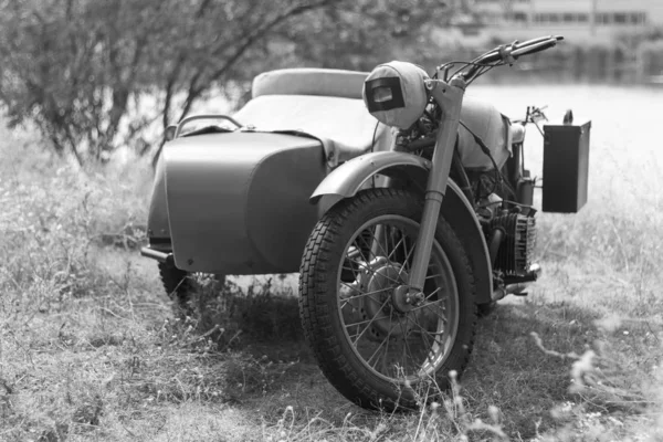 Vintage Motorcykel Med Sidovagn Militär Motorcykel — Stockfoto