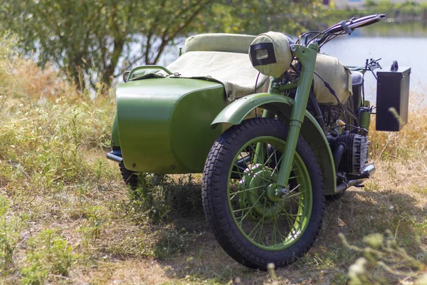 Moto Epoca Con Sidecar Motociclo Militare — Foto Stock