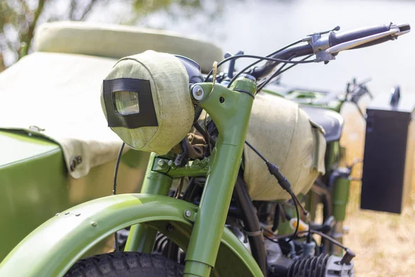 vintage motorcycle with a sidecar. military motorcycle.