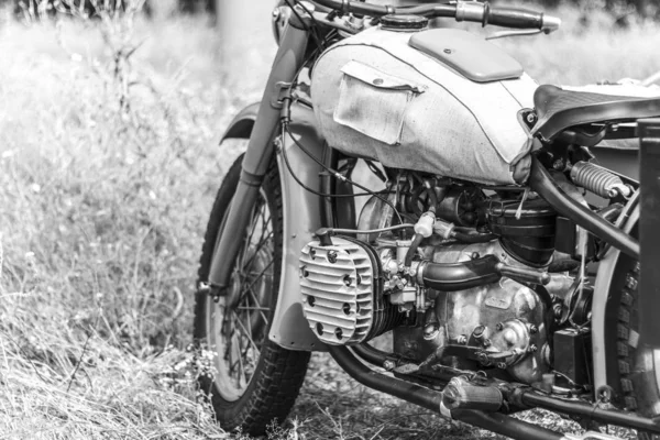 Moto Militaire Vintage Avec Side Car — Photo