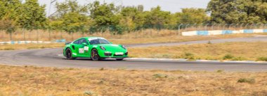 Dnepropetrovsk city, Ukrayna, Eylül 2019. Araba yarışı. Spor arabalar. Yüksek hızda Supercars.