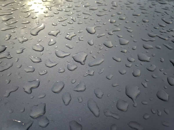 Big Raindrops Abstract Gray Background Drops Gray Background — Stock Photo, Image