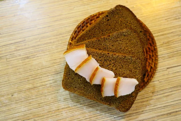 Καφέ Ψωμί Μπέικον Σάντουιτς Μπέικον — Φωτογραφία Αρχείου