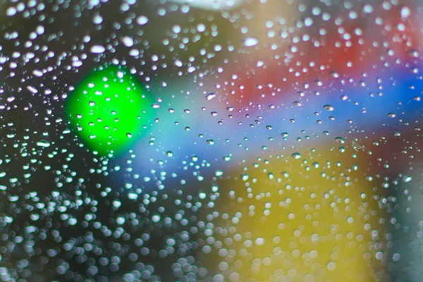 Raindrops Glass Autumn Rain Transparent Drops — Stock Photo, Image