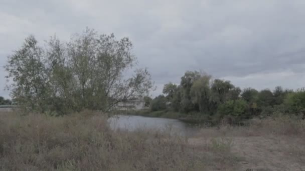 Natural Autumn Landscape Nasty Day Weather Rain — Stock Video