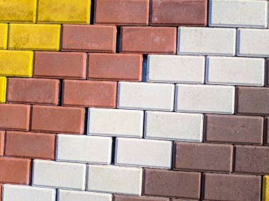 Renkli tuğlalar. tuğla duvar dokusu.