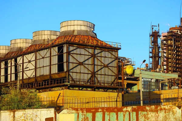 Empresa Industrial Edificios Fábrica Tuberías Una Planta Industrial Problemas Ecológicos — Foto de Stock