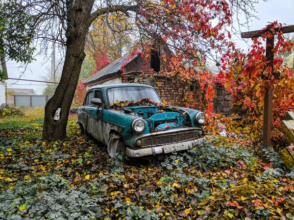 Old Vintage Car Wrecked Old Car — Stock Photo, Image