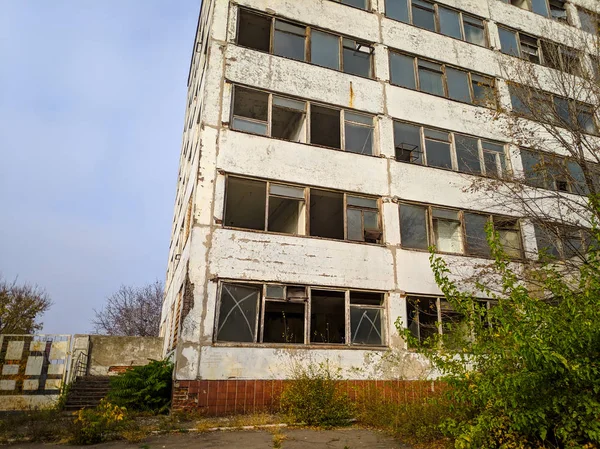 Détruit Immeuble Plusieurs Étages Maison Abandonnée — Photo