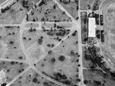 Yüksek bir yerden manzara. yukarıdan gelen arazi.