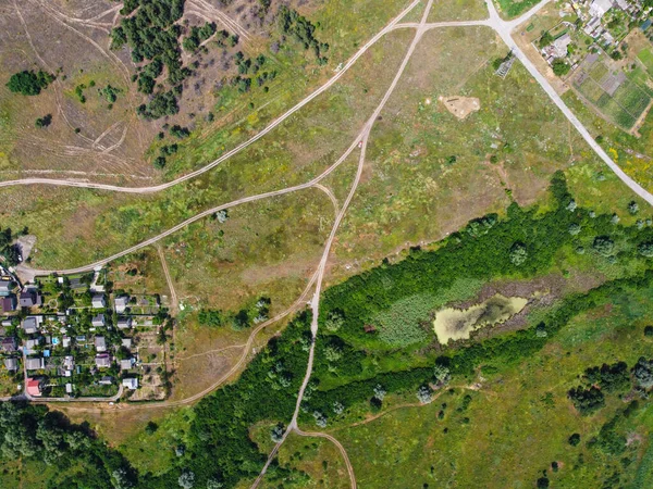 Paisagem Uma Altura Terra Drone — Fotografia de Stock