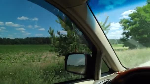 Οδηγός Μέσα Στο Αυτοκίνητο Ταξίδι Αυτοκίνητο — Αρχείο Βίντεο