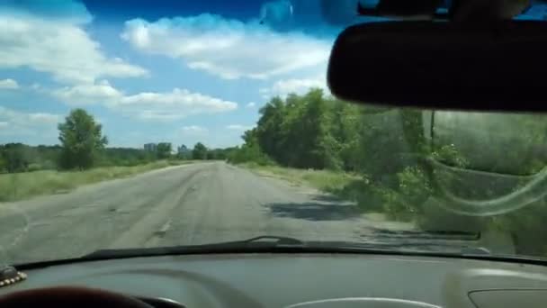 Conductor Dentro Del Coche Viajar Coche — Vídeo de stock