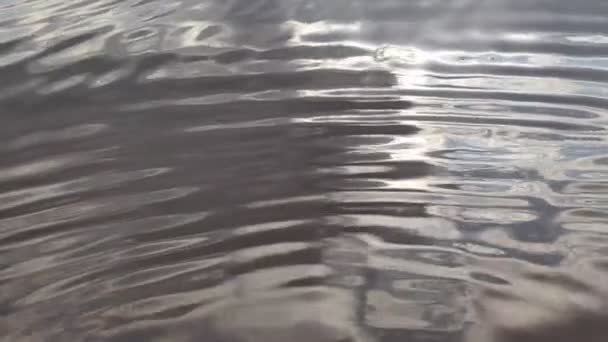 美丽的水 倒映在水里 大海的小波涛 — 图库视频影像