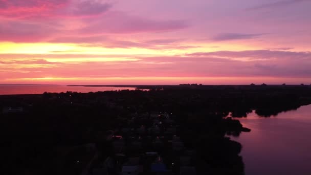 Belo Pôr Sol Roxo Paisagem Pôr Sol — Vídeo de Stock