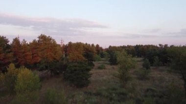 Uçuşun yüksekliğinden manzara. Yukarıdan kara parçası. İHA uçuşu