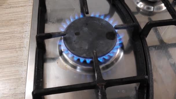 Gasbrenner Gas Der Küche — Stockvideo