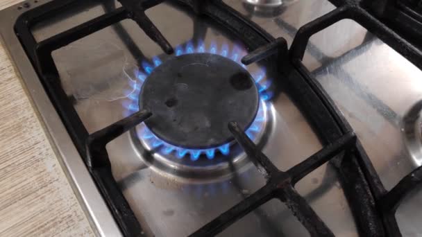 Bruciatore Gas Gas Cucina — Video Stock