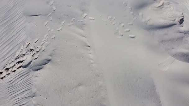 白色沙滩的风景 白色石英砂 沙丘和沙漠婆罗门 — 图库视频影像