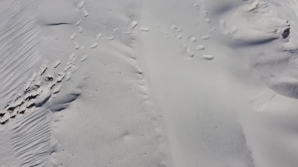 Landskap Med Vit Sand Vit Kvartssand Sanddyner Och Ökenhjältar — Stockvideo