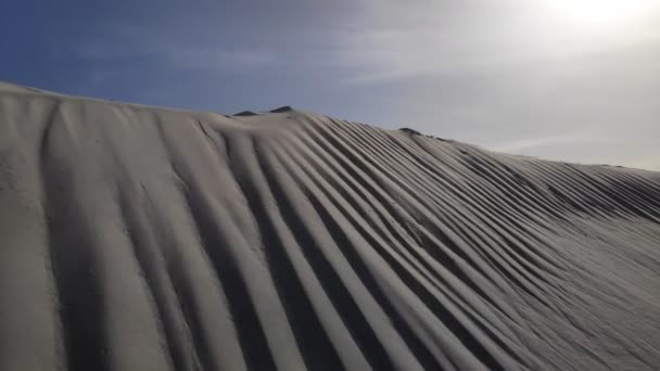 Landskap Med Vit Sand Vit Kvartssand Sanddyner Och Ökenhjältar — Stockvideo