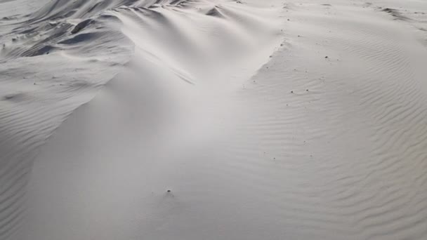 Landscape White Sand White Quartz Sand Dunes Desert Brahans — Stock Video