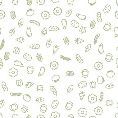 Basit sebze simgesi Seamless modeli. Vektör