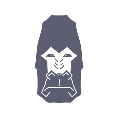 Soyut goril kafa lineart beyaz artalanları üzerinde. Vektör