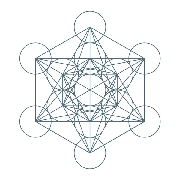 Bloem van het leven. Heilige Geometrie. Symbool van harmonie en balans. Vector — Stockvector