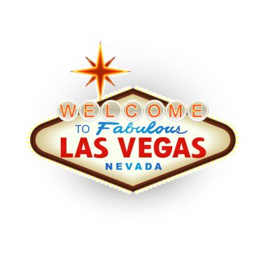 Las Vegas işareti klasik retro hoşgeldiniz. Vektör