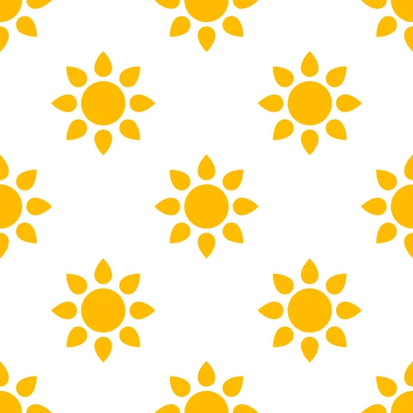 Simple Sun Seamless Pattern Background. Vector — Stock Vector