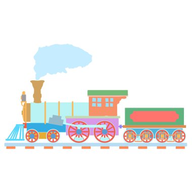 Vintage Buhar lokomotif vektör logo tasarım şablonu. tren veya taşıma simgesi. Vektör