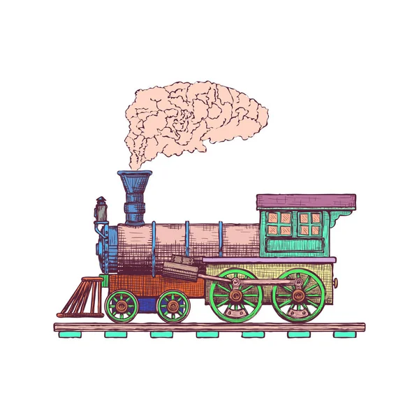 Vintage ατμού ατμομηχανή διάνυσμα λογότυπο πρότυπο σχεδίασης. εικονίδιο τρένο ή μεταφορών. Διάνυσμα — Διανυσματικό Αρχείο