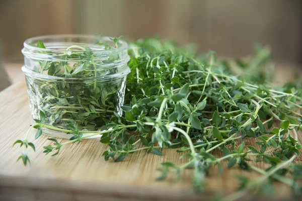 Homemade Pickled Thyme — Stock Photo, Image