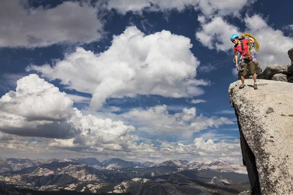 Climber on the edge. Stock Photo