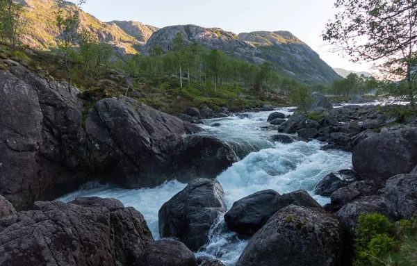 Güzel doğa Norveç doğal peyzaj. Hava. — Stok fotoğraf