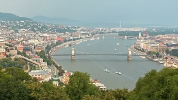 ブダペストの夜時間の経過日 — ストック動画