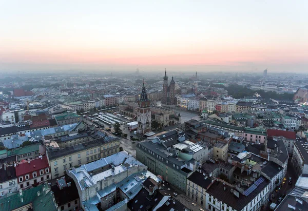 Krakow Market Square, Aerial sunrise