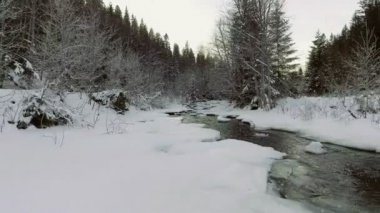 Anteni: Uçuş kışın Nehri. Yağan kar