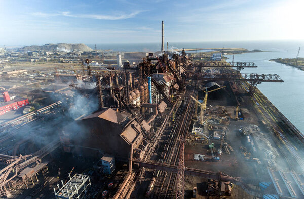 Industrial city of Mariupol, Ukraine, industrial plants