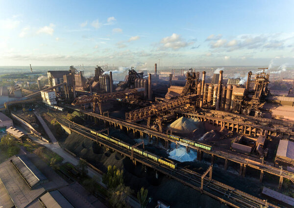 Industrial city of Mariupol, Ukraine, industrial plants