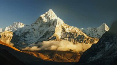 Ama Dablam timelapse, Everest bölgesi, Himalaya, Nepal