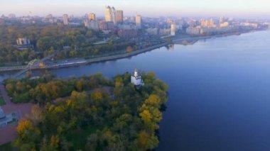 Uçuş üzerinde Hıristiyan Kilisesi manastır adasında, Dnepr City, Ukrayna