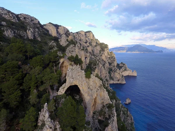 Widok z lotu ptaka w Capri, Włochy — Zdjęcie stockowe