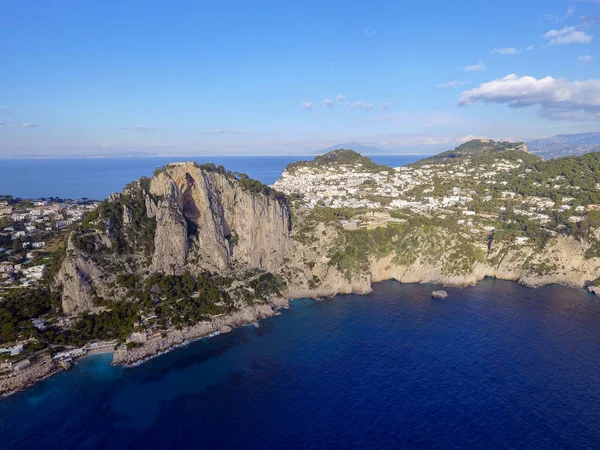 Widok z lotu ptaka w Capri, Włochy — Zdjęcie stockowe