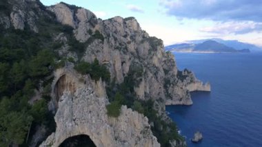 Capri, İtalya için havadan görünümü.