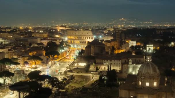 Das Kolosseum Oder Kolosseum Zeitraffer Flavian Amphitheater Rom Italien — Stockvideo