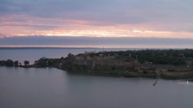 Belgorod-Dniester Sunrise, Ukrayna, eski kale havadan görünümü